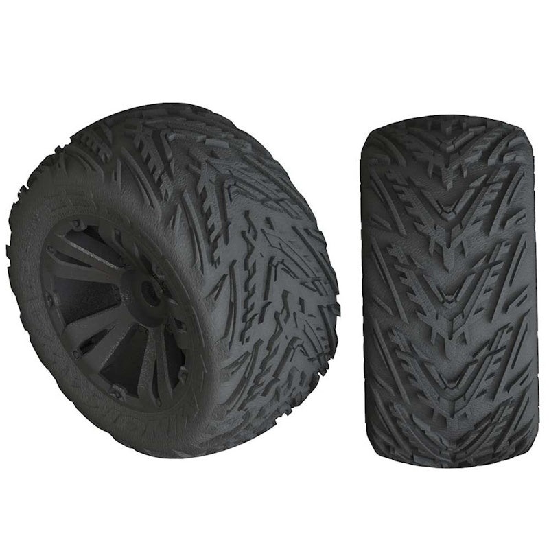 Arrma 1/10 dBoots Minokawa LP Front/Rear 3.8 Pre-Mounted Tires, 17mm Hex (2): 4S.