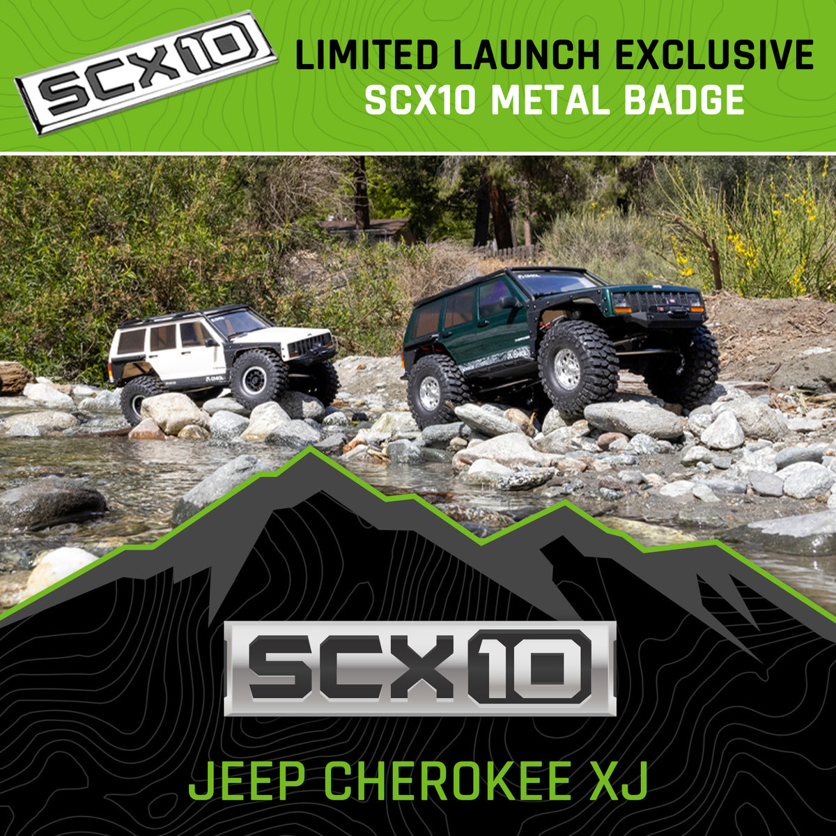 Axial AXI-2037T2 1/10 SCX10 III Jeep Cherokee XJ 4X4 RTR Brushed Rock Crawler, White