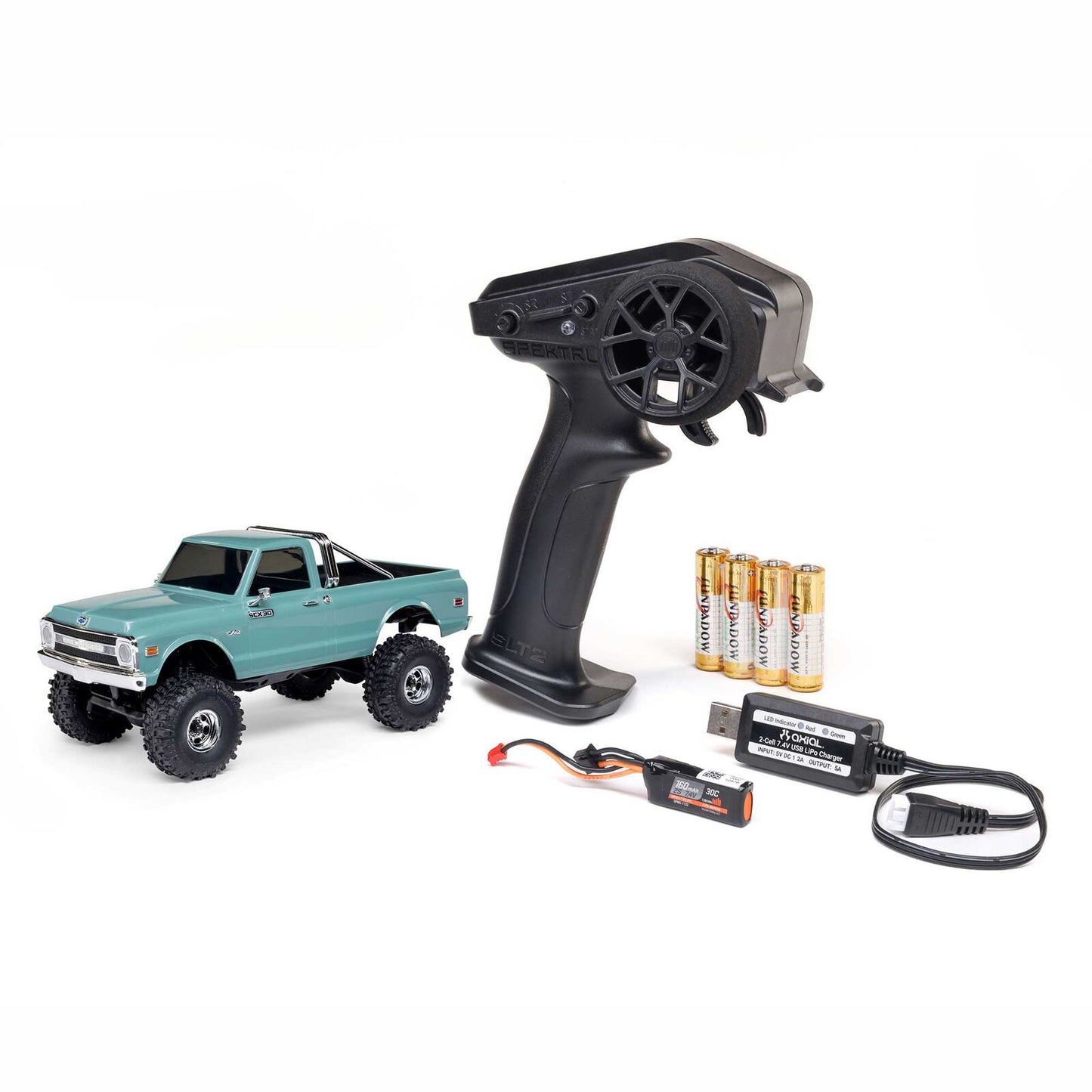 Axial SCX30 Chevrolet K10 Teal 1/30 Rock Crawler (Battery & Charger Included)