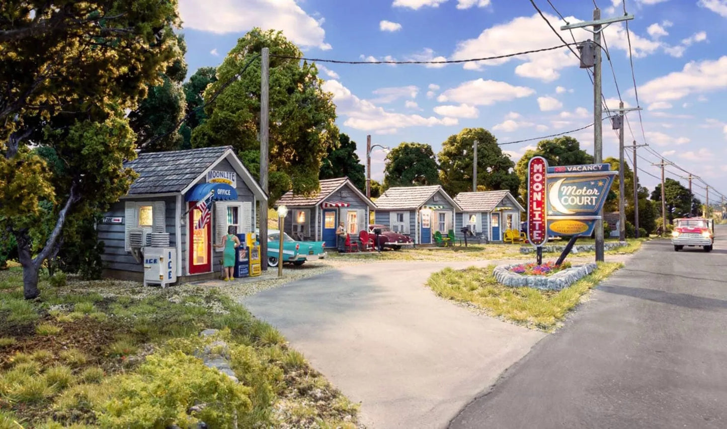 Woodland Scenics BR5073 Built & Ready Structure Moonlight Motor Court - HO Scale