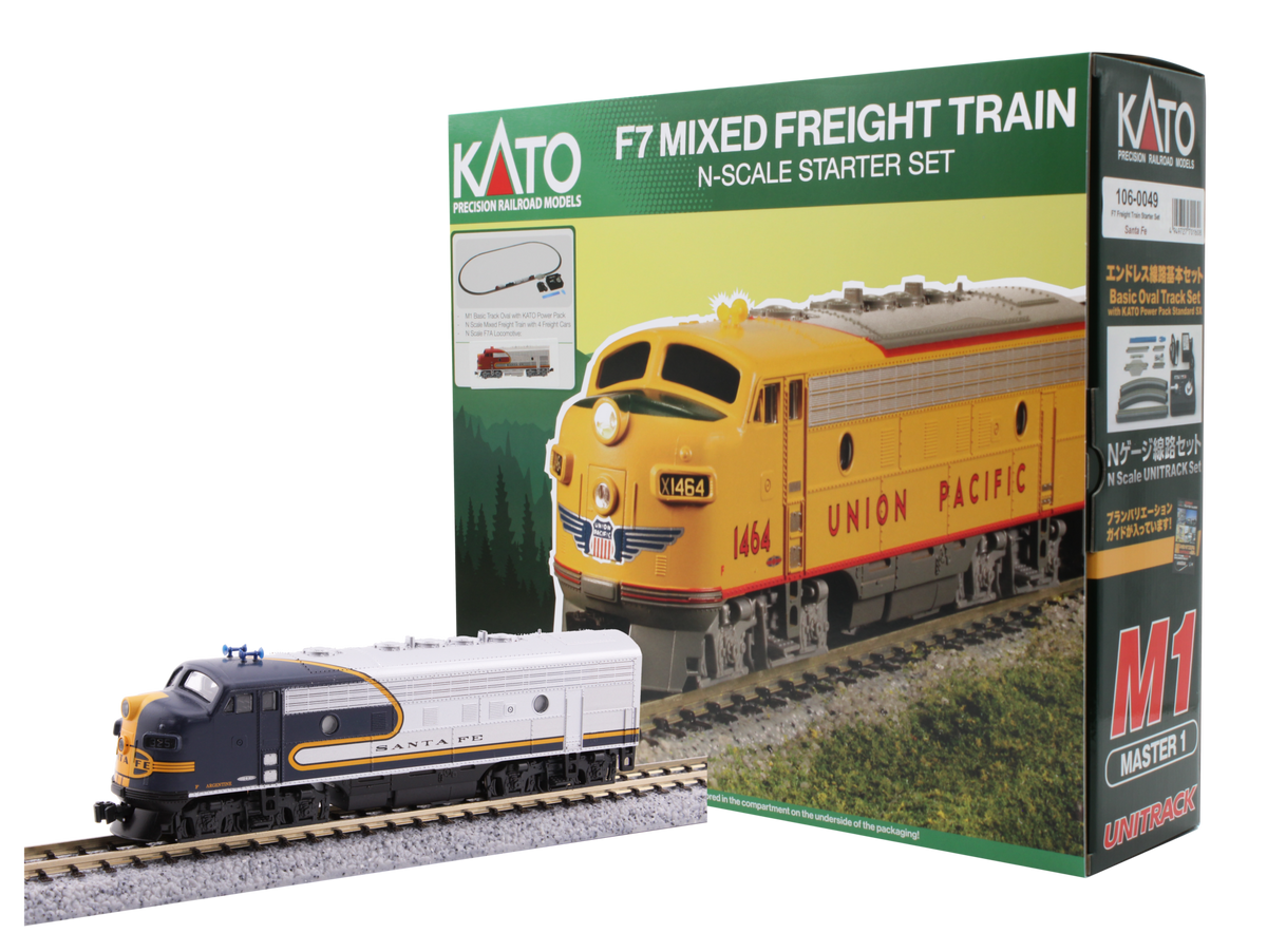 KATO 106-0051 N Scale Santa Fe AT&SF Bluebonnet F7 Freight Train Starter Set