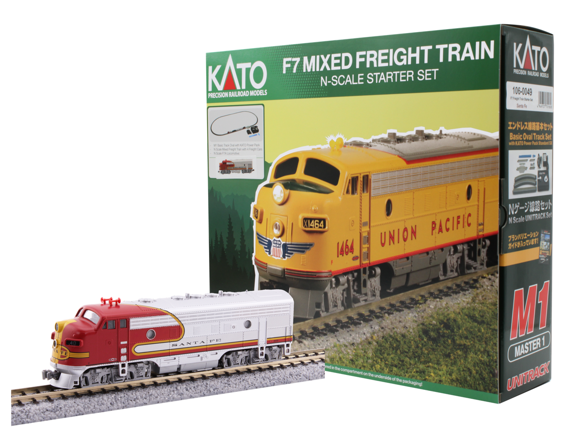 KATO 106-0049 N Scale Santa Fe AT&SF F7 Freight Train Starter Set