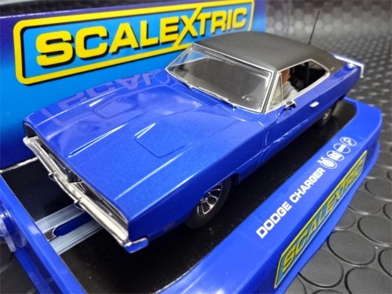 Scalextric Dodge Charger Blue 1/32 Slot Car C3535 DPR