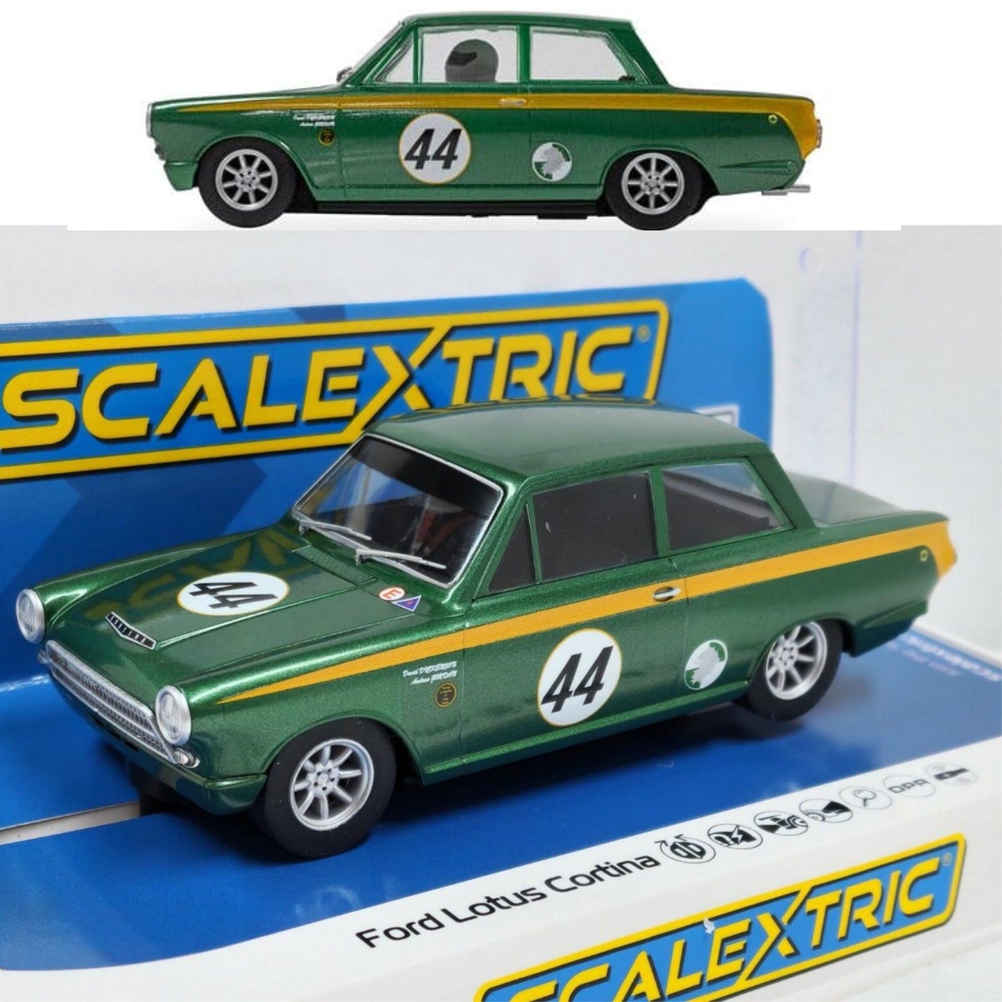 Scalextric C4540 Ford Lotus Cortina Goodwood 2023 1/32 Slot Car