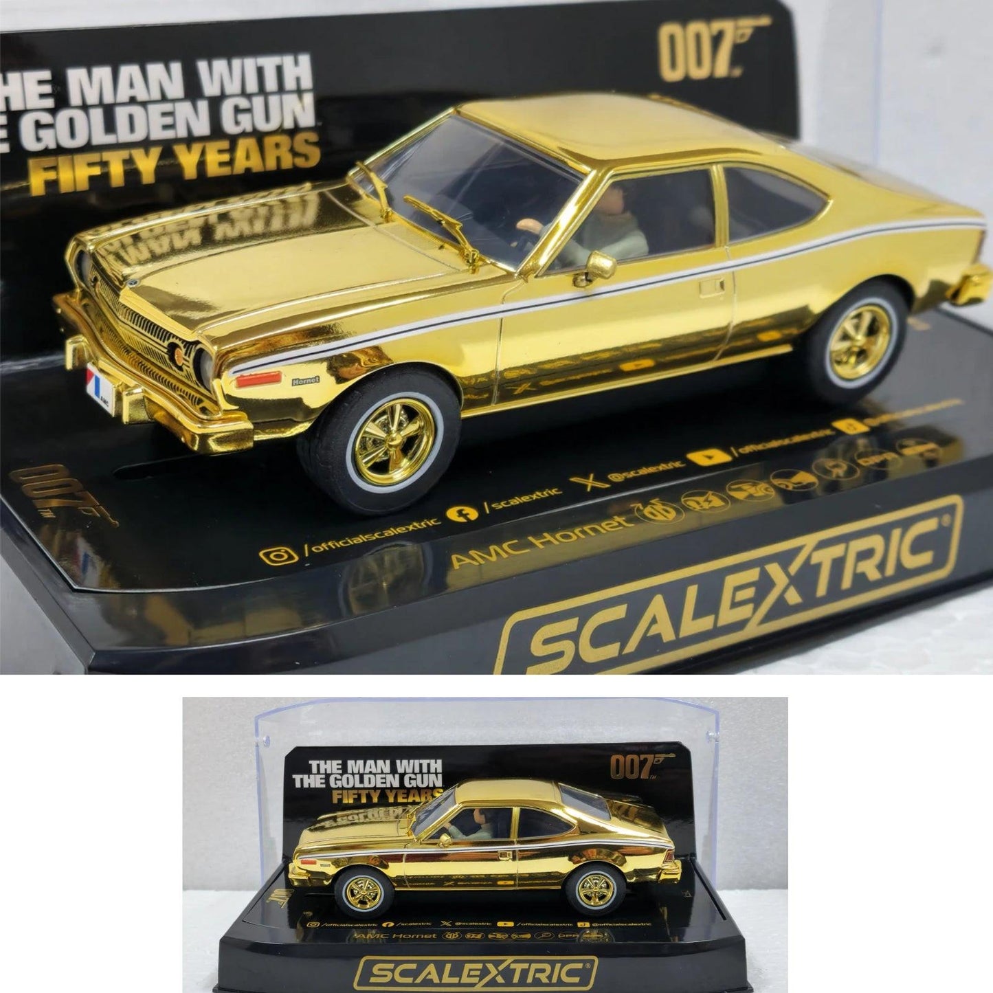 Scalextric C4551A James Bond AMC Hornet Gold Anniversary Edition 1/32 Slot Car DPR.