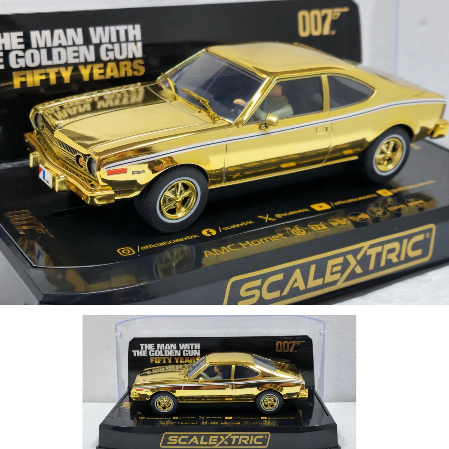 Scalextric C4551A James Bond AMC Hornet Gold Anniversary Edition 1/32 Slot Car DPR.