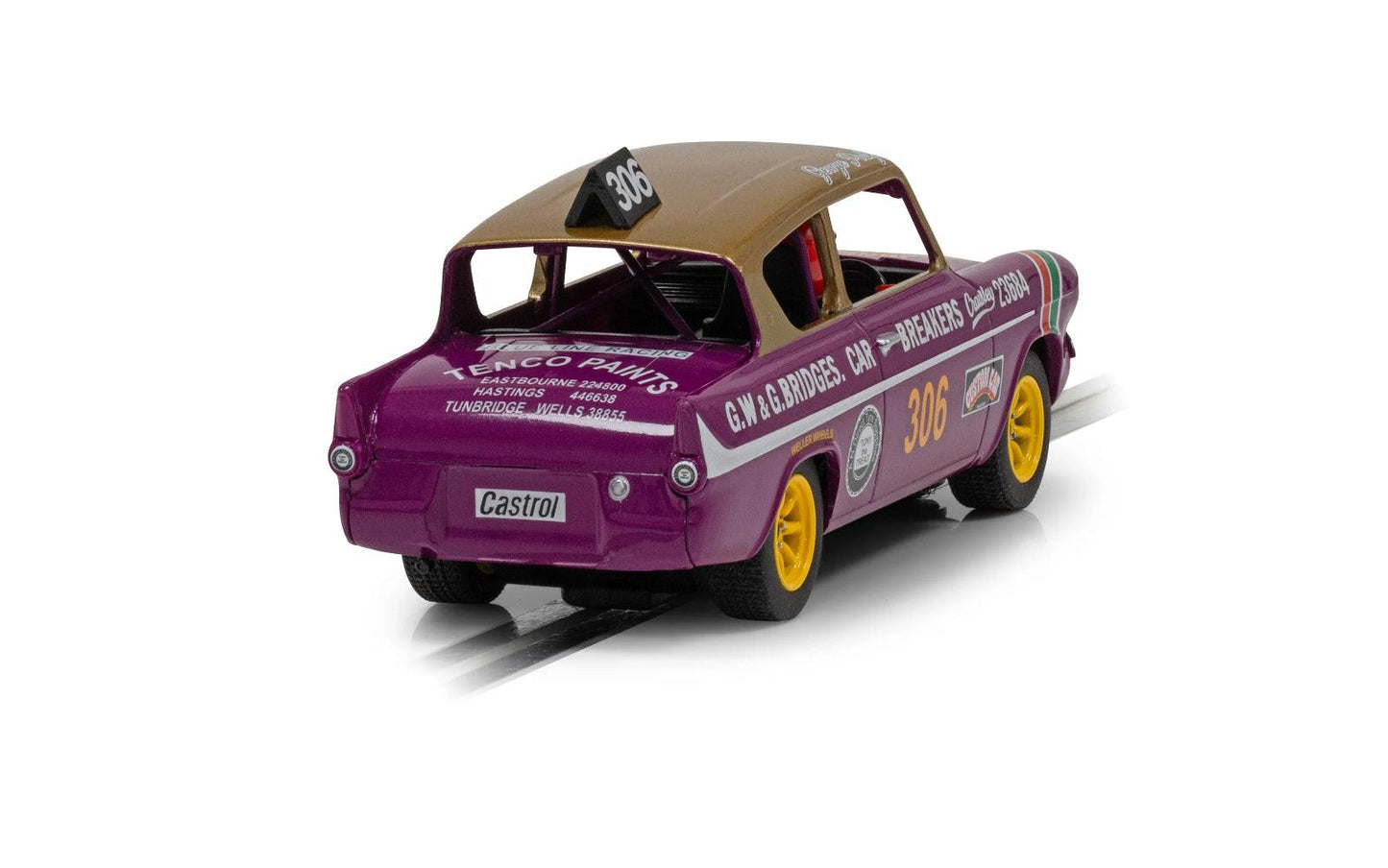 Scalextric C4584 Ford Anglia 105e George Polley 1/32 Slot Car