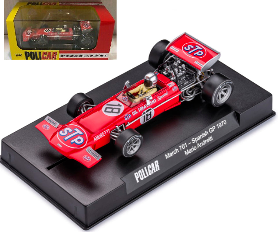 Policar March 701 Spanish GP 1970 Mario Andretti 1/32 Slot Car CAR04F STP