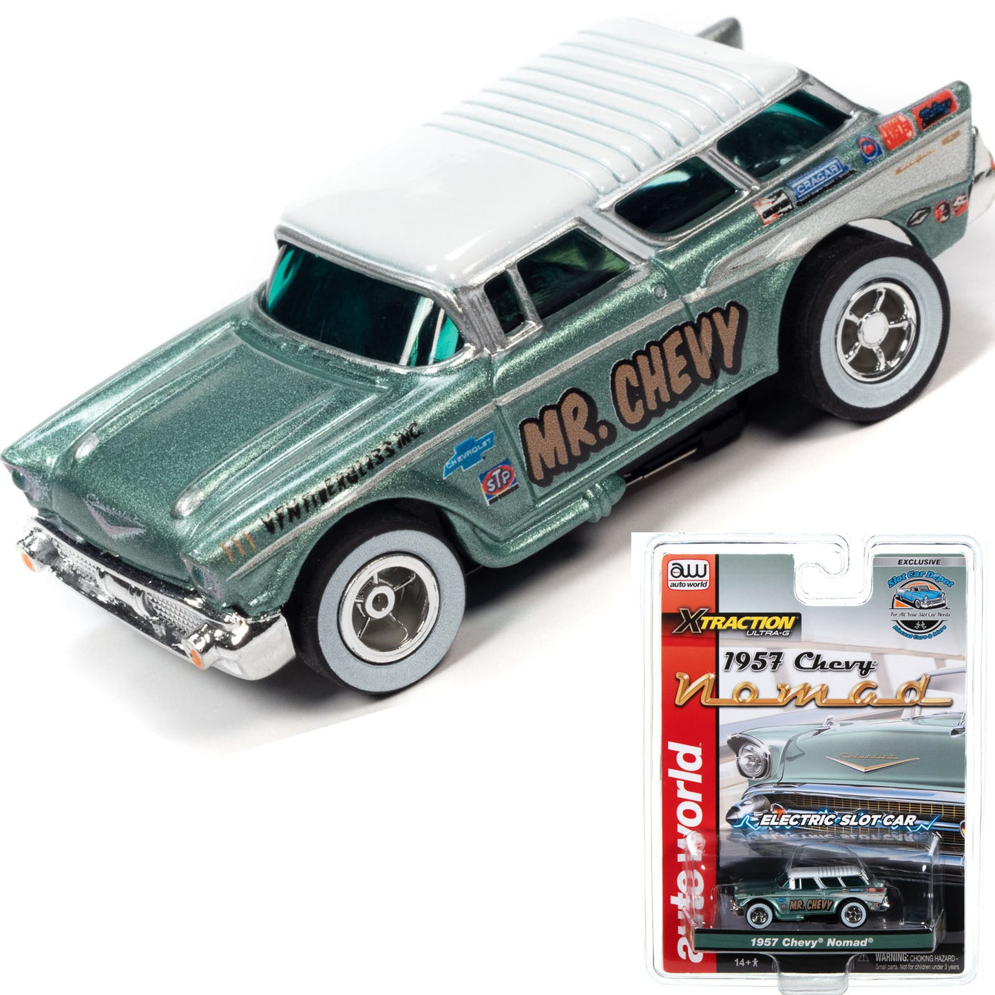 Auto World Exclusive 1957 Chevy Chevrolet Nomad HO Slot Car for AFX - PowerHobby
