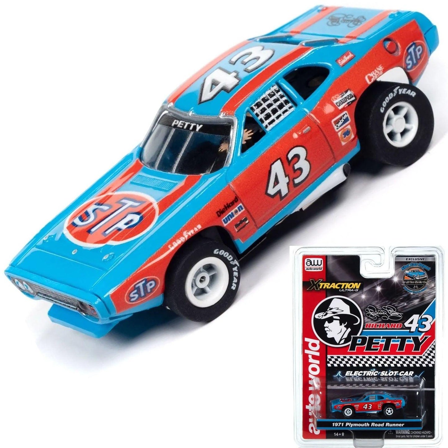 Auto World Exclusive Richard Petty '71 Plymouth Road Runner HO Slot Car - PowerHobby