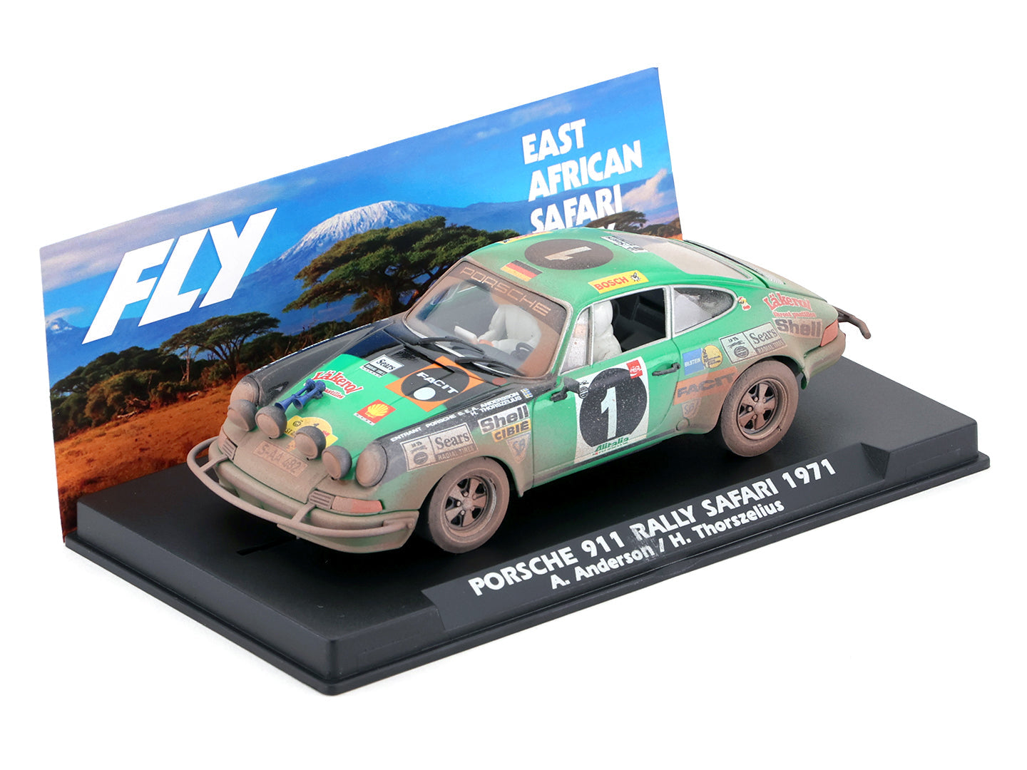 FLY Porsche 911 East African Safari Rally 1971 Dirty 1/32 Slot Car A2084AR Flyslot