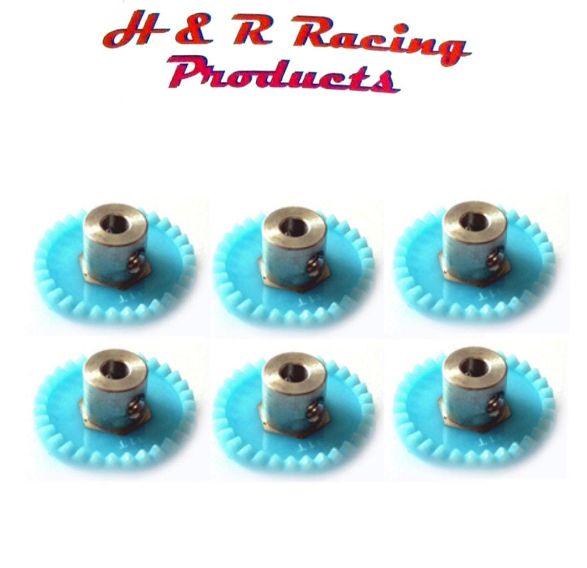 H&R Racing HR1115 Nascar Rear Gold Wide Wheel w/ Rubber Tire (2) 1:24 Slot Car e