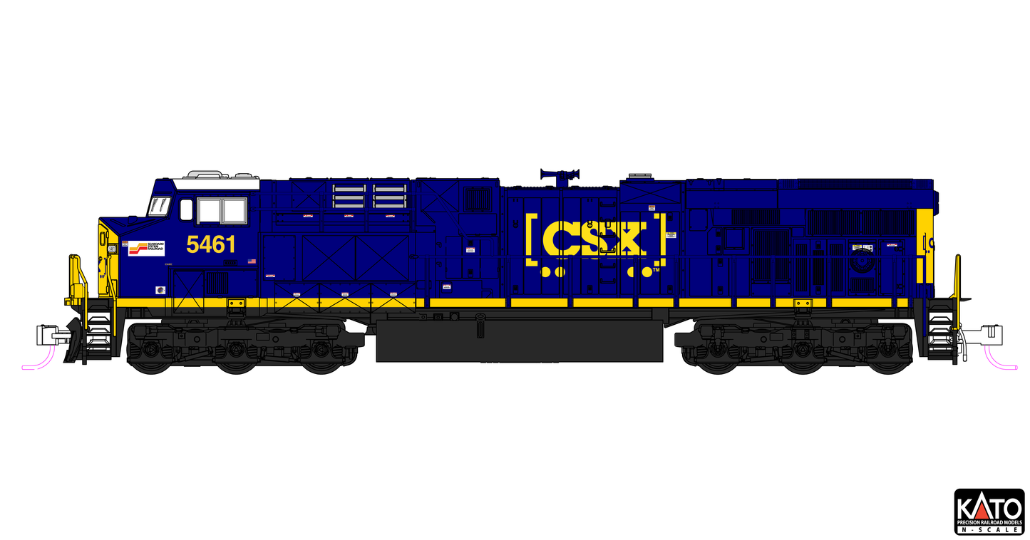 Kato 176-8963 N GE ES40DC CSX Seaboard Locomotive #5461 DCC READY