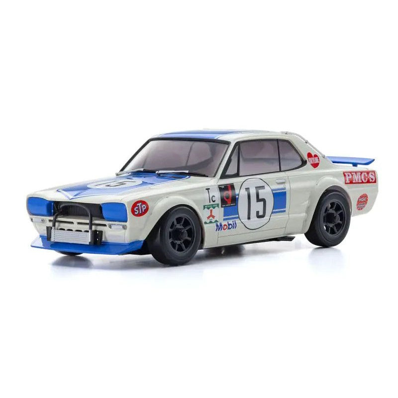 Kyosho 1972 Nissan Skyline White/Blue 2000GT-R (KPGC10) Racing #15
