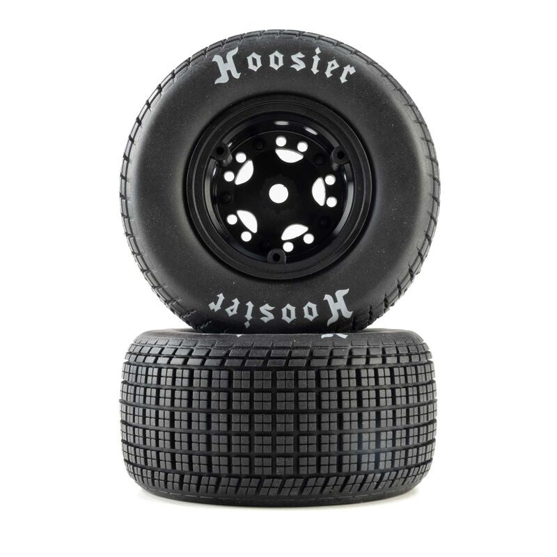 Losi LOS-4237 Hoosier Hard Tires Mounted Black Front Rear (2) 22S DLM.