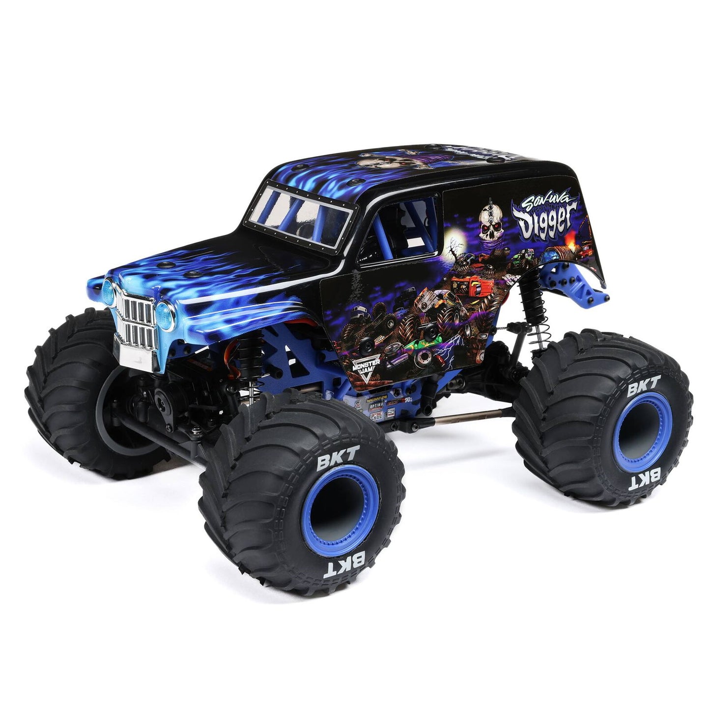 Losi 1/18 Mini LMT 4X4 BLUE Brushed Monster Truck RTR, Son-Uva Digger LOS01026T2 - PowerHobby