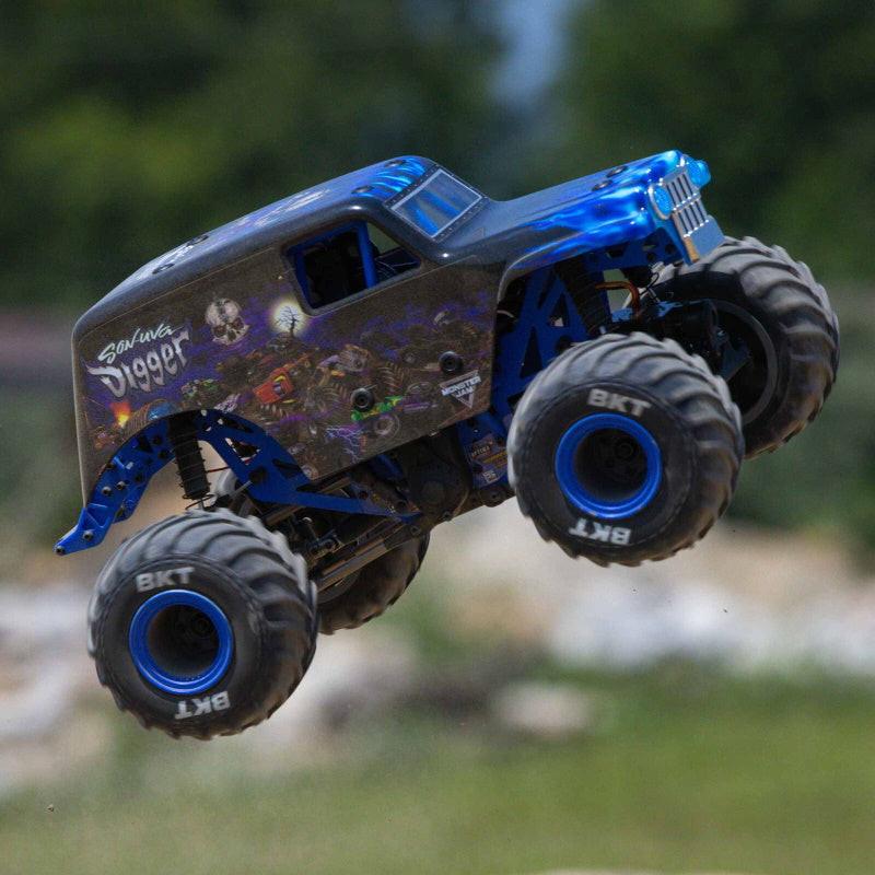 Losi 1/18 Mini LMT 4X4 BLUE Brushed Monster Truck RTR, Son-Uva Digger LOS01026T2 - PowerHobby