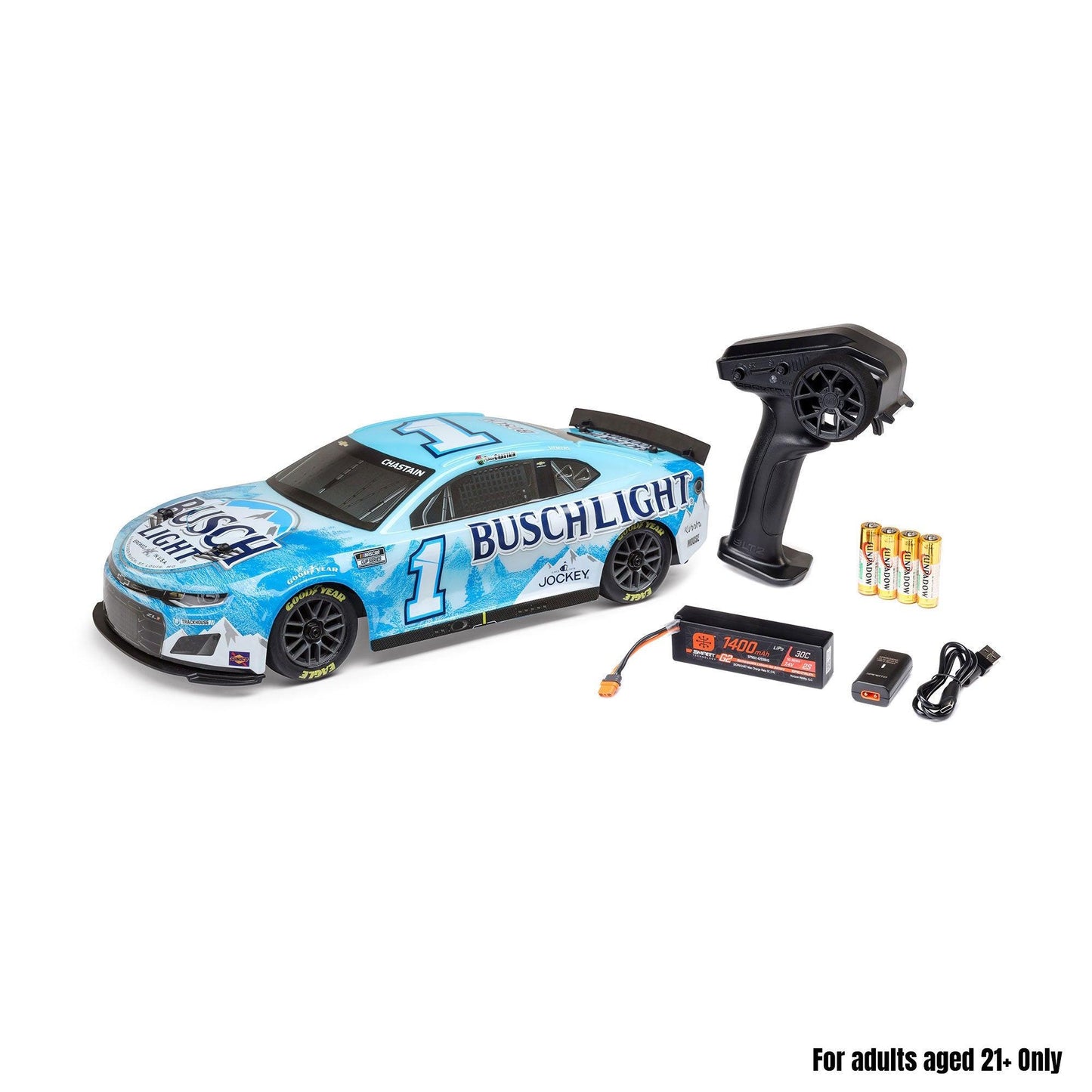 Losi 1/12 NASCAR RC Race Car Ross Chastain No. 1 2025 Busch Light Chevrolet ZL1