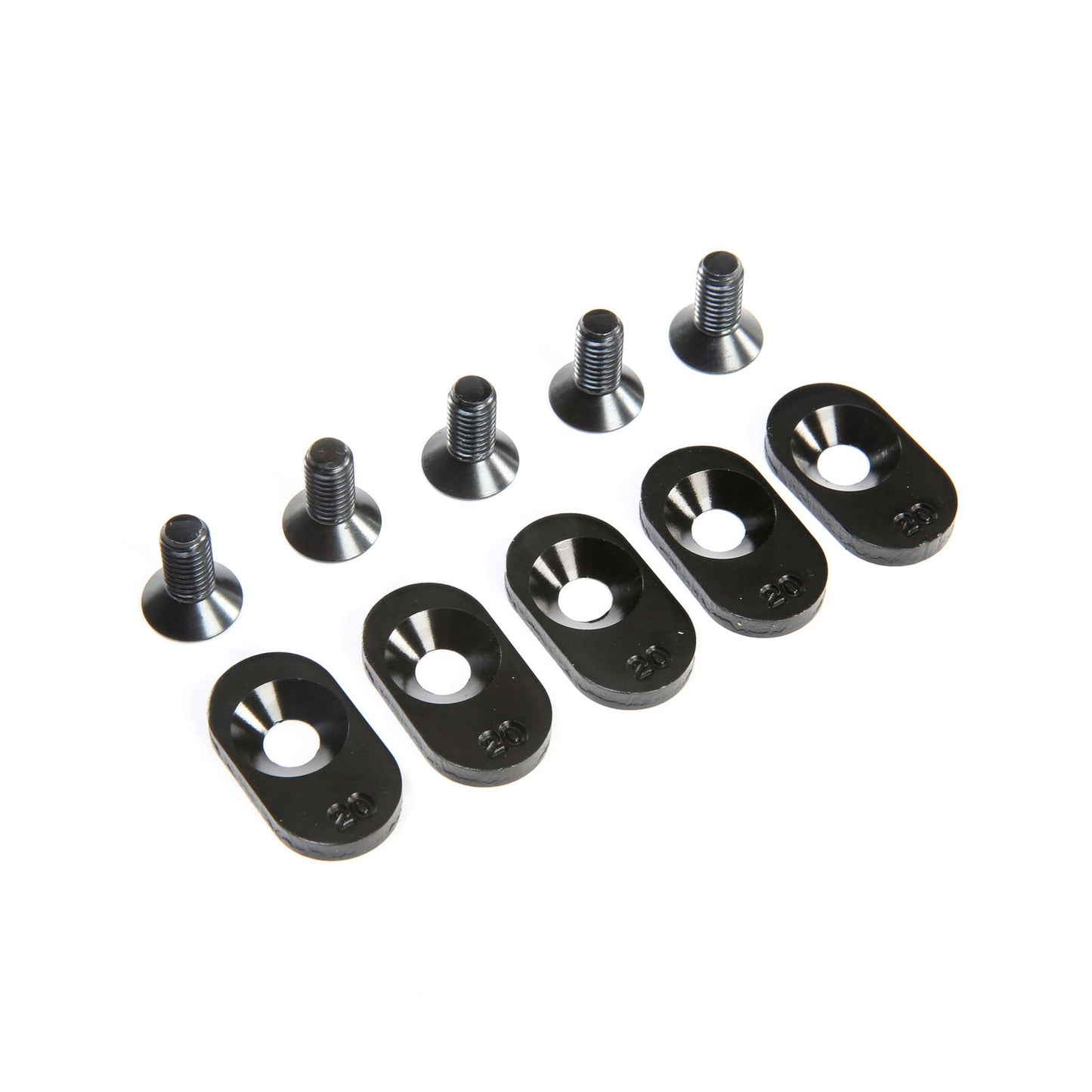 Losi LOS252103 Engine Mount Insert and Screws 20T, Black (5): 5ive-T 2.0 (fits 62T spur)