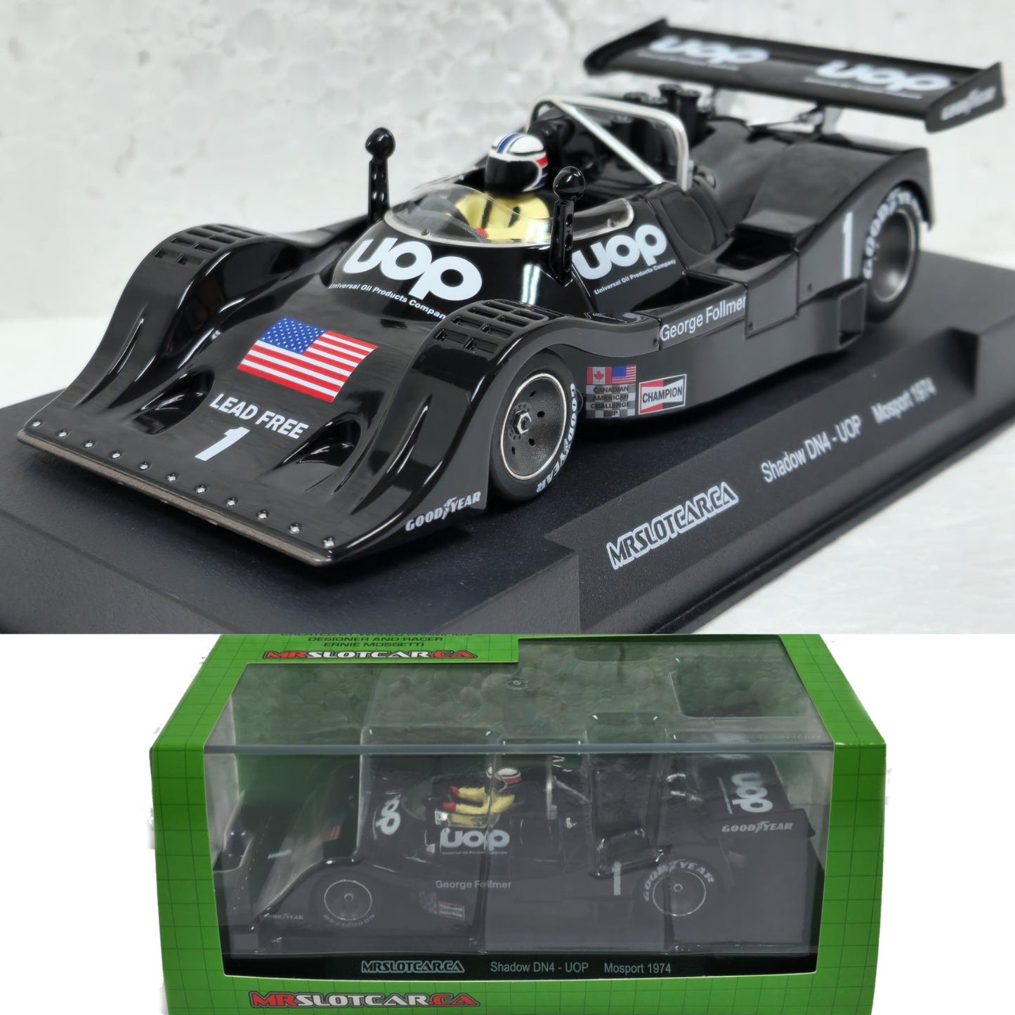 MRSlotcar Shadow DN4 #1 George Follmer '74 Can-Am MR 1/32 Slot Car MR1032