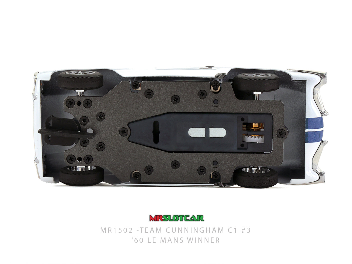 MRSLOTCAR Corvette C1 Team Cunningham 1960 Le Mans 1/32 Slot Car MR1502 MRSlot car