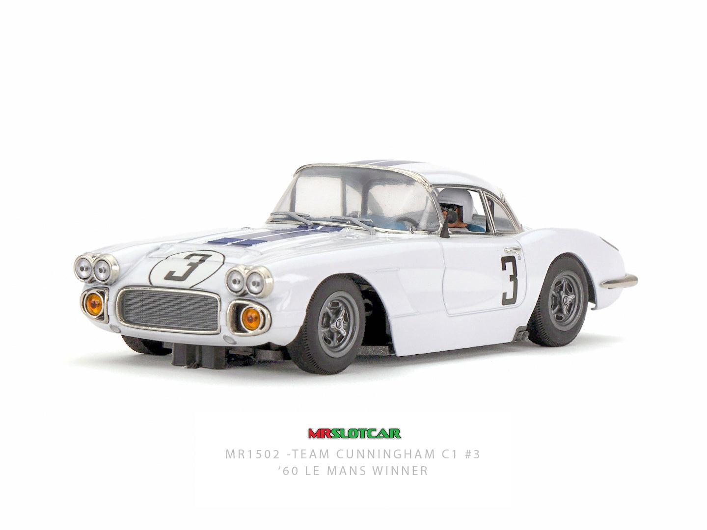 MRSLOTCAR Corvette C1 Team Cunningham 1960 Le Mans 1/32 Slot Car MR1502 MRSlot car