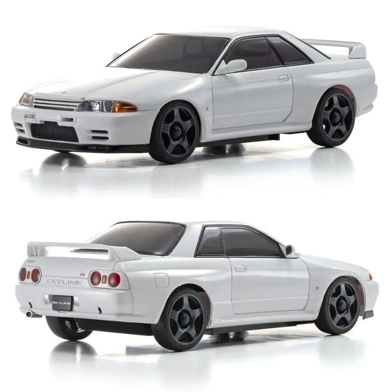 Kyosho MZP469W Nissan Skyline GT-R N1 R32 White Auto Scale Body Mini-Z AWD.
