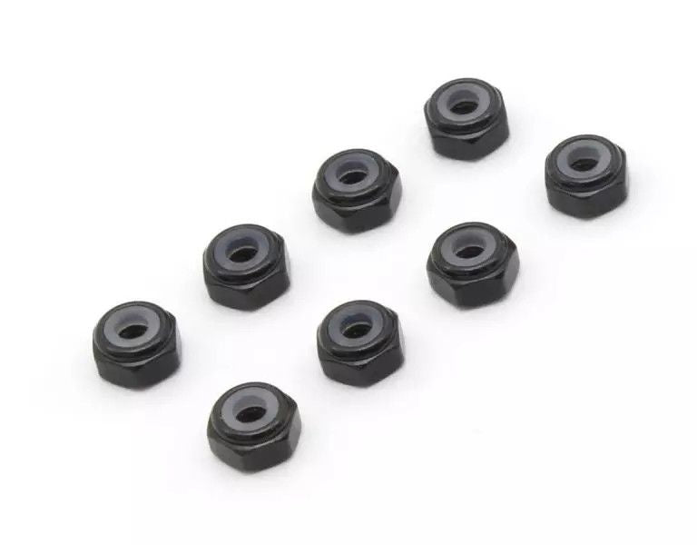 Kyosho MZW128BK M2 Alu. Nylon Color Nut 8pcs (Black)