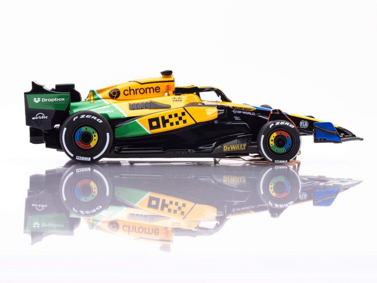 AFX 22120 McLaren F1 MCL38 #4 Lando Norris Ayrton Senna 2024 HO Slot Car
