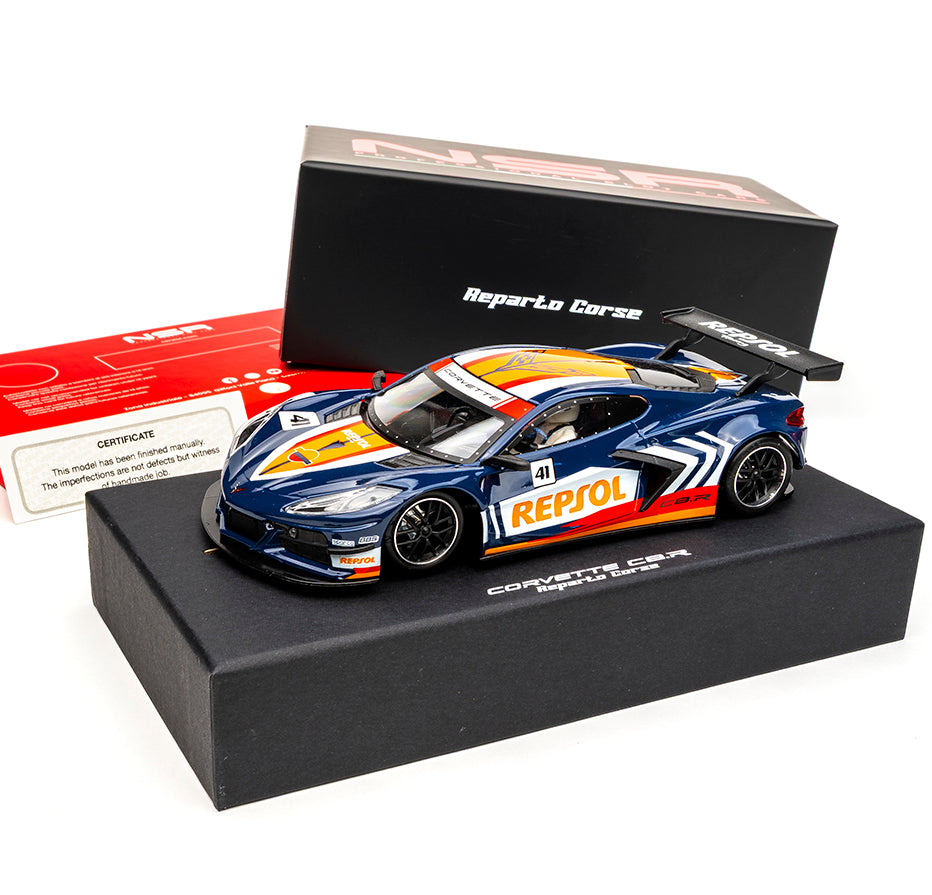 NSR Corvette C8R Repsol REPARTO CORSE Wood Track 1/32 Slot Car