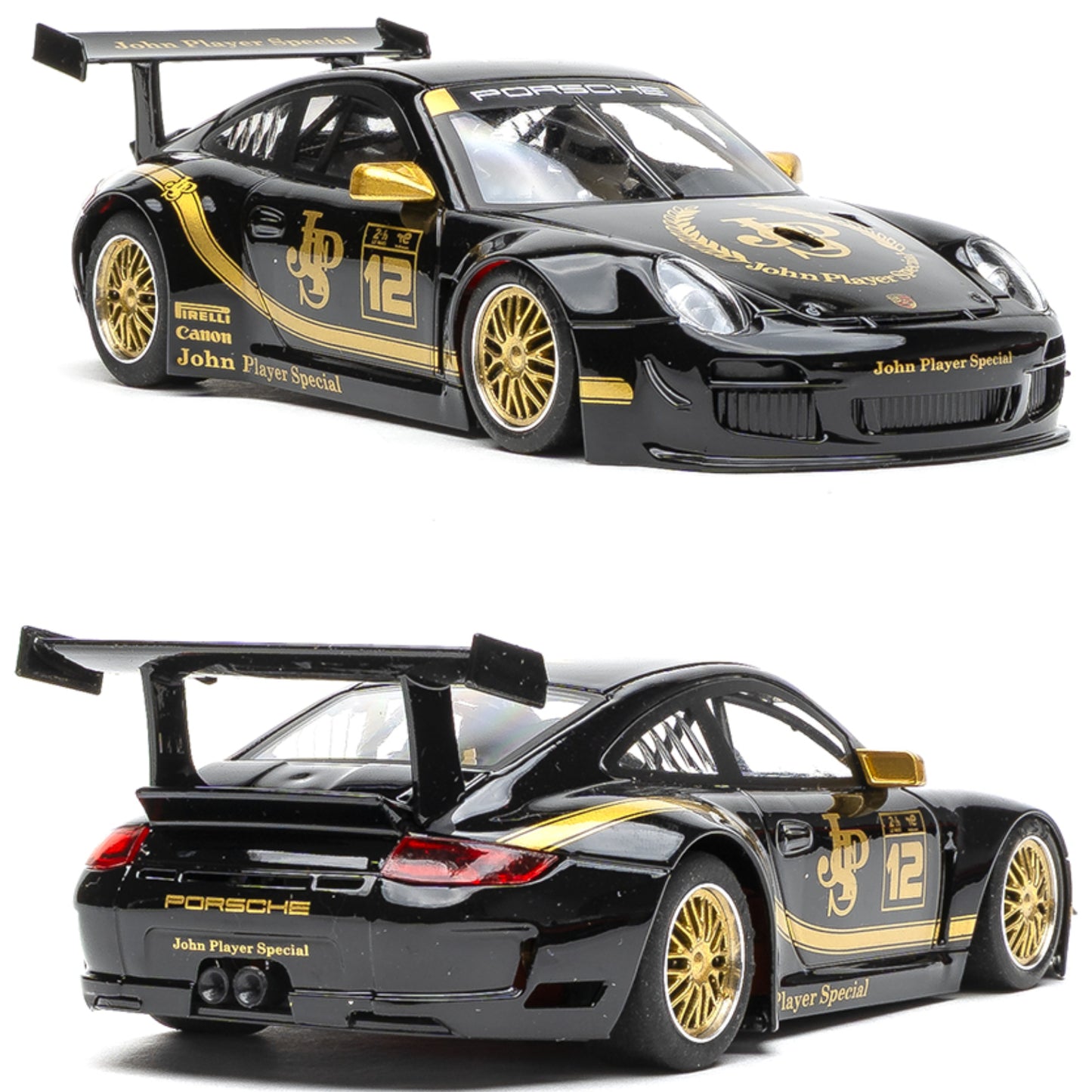NSR Porsche 997 GT3 #12 John Player Special Sidewinder 1/32 Slot Car 0570SW