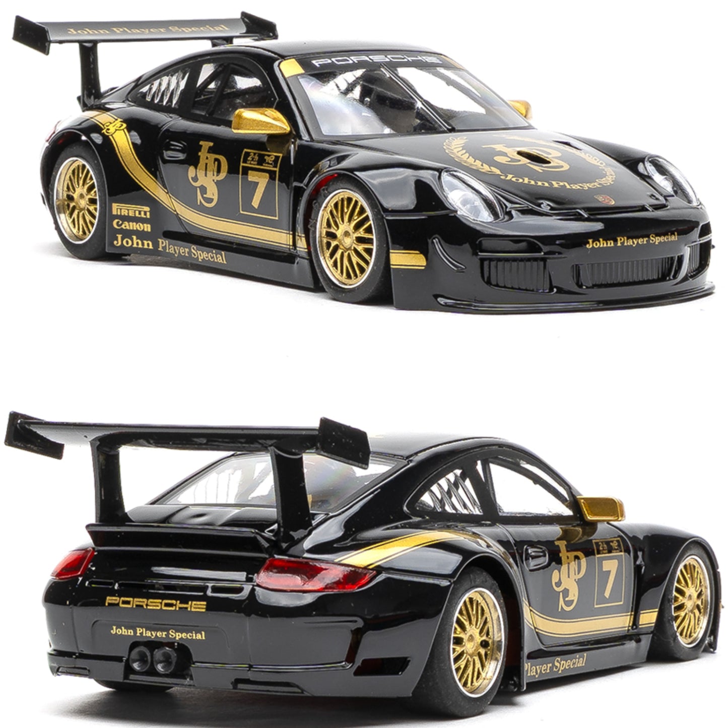 NSR Porsche 997 GT3 #7 John Player Special Anglewinder 1/32 Slot Car 0571AW