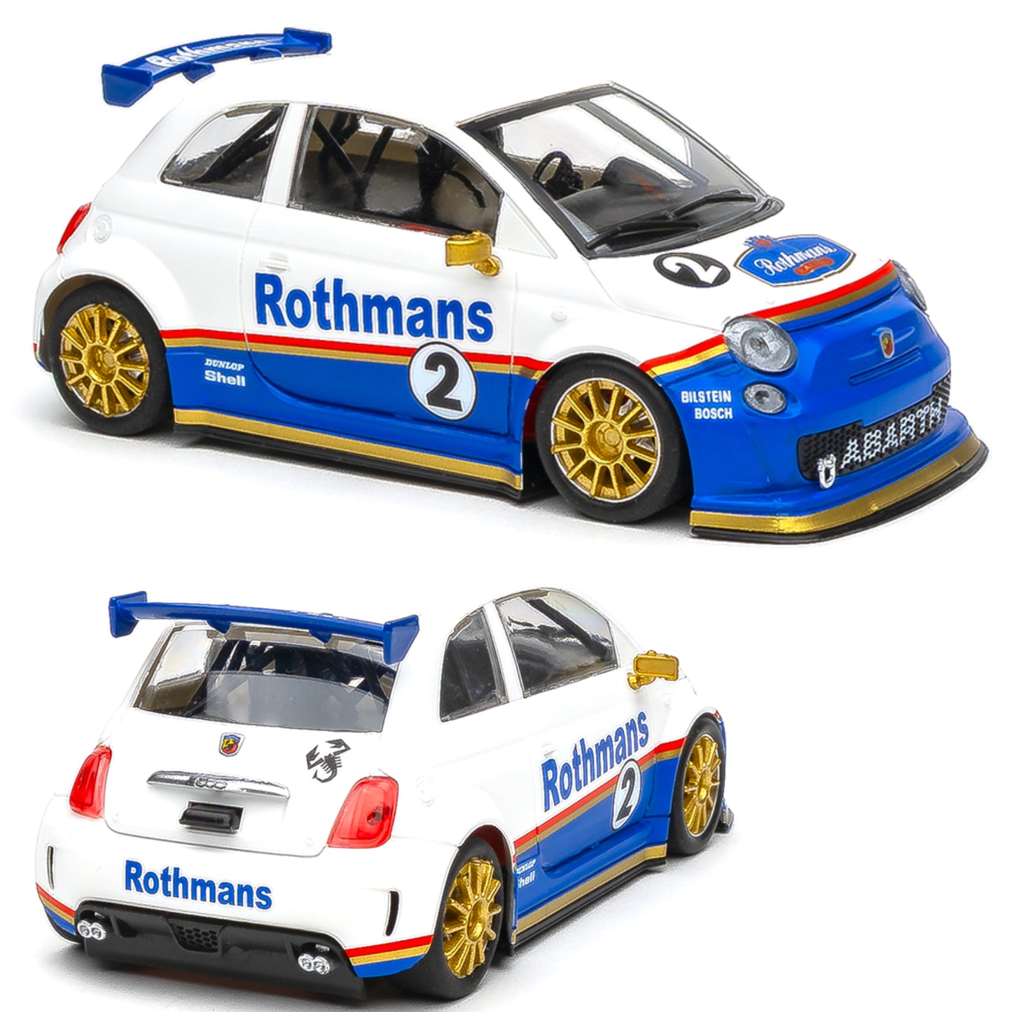 NSR Fiat Abarth 500 Rothmans #2 1/32 Slot Car 0608 NSR0608