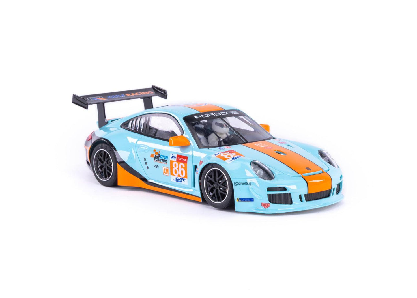 NSR Porsche 997 GT3 Gulf Le Mans 24h 2018 Anglewinder 1/32 Slot Car 0618AW.