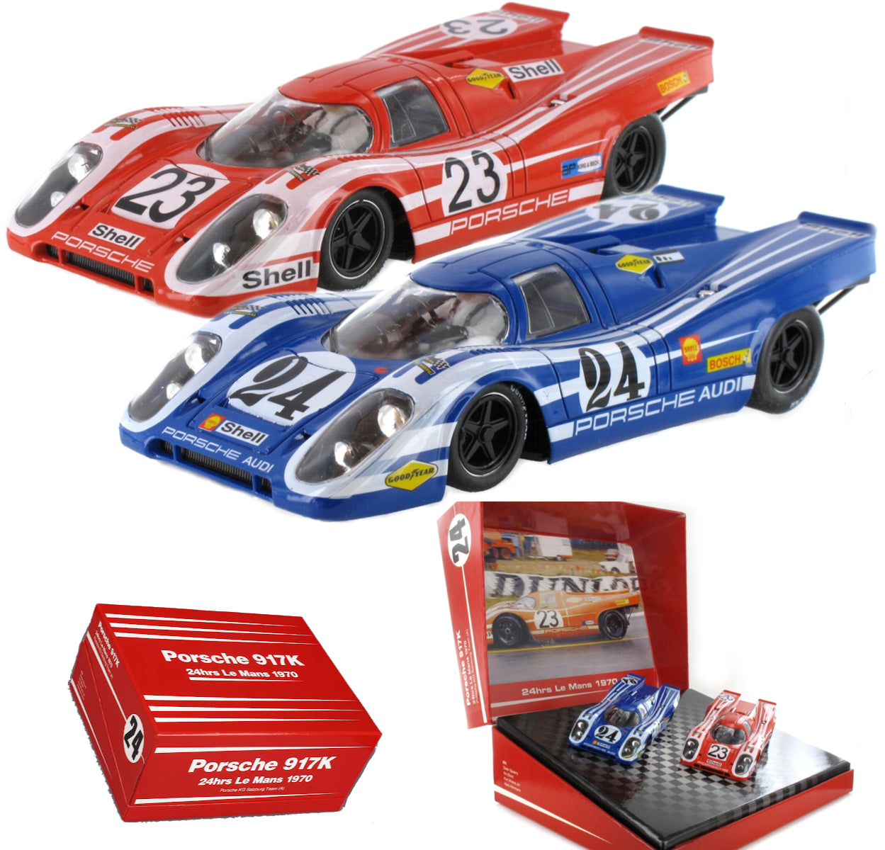 NSR Porsche 917K 24h Le Mans 1970 1/32 Slot Car SET02 Limited Edition Set