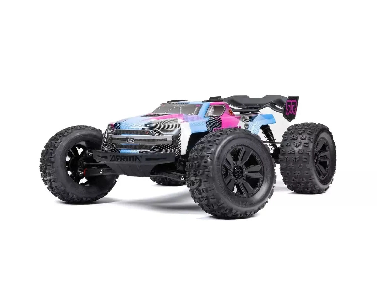 ARRMA ARA8608V6T2 1/8 KRATON 6S 4X4 RTR Brushless Speed Truck, Blue/Pink