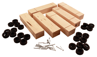 PineCar basic block with wheels and axles