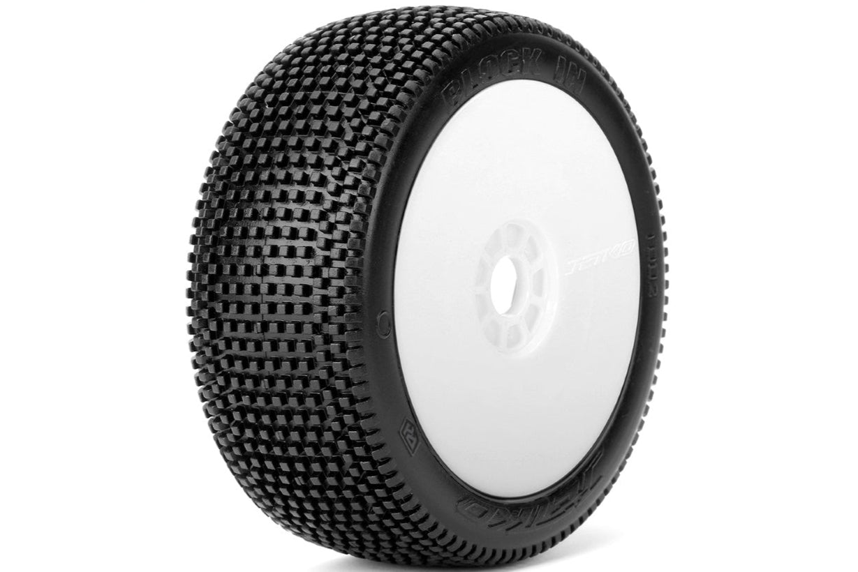 Powerhobby Block In 1/8 Buggy Mounted Tires White (2) Super Soft - PowerHobby