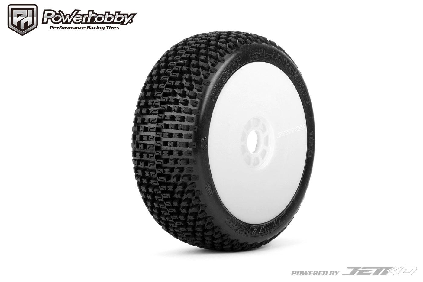 Powerhobby Dirt Slinger 1/8 Buggy Mounted Tires White Dish Wheels (2) Ultra Soft - PowerHobby