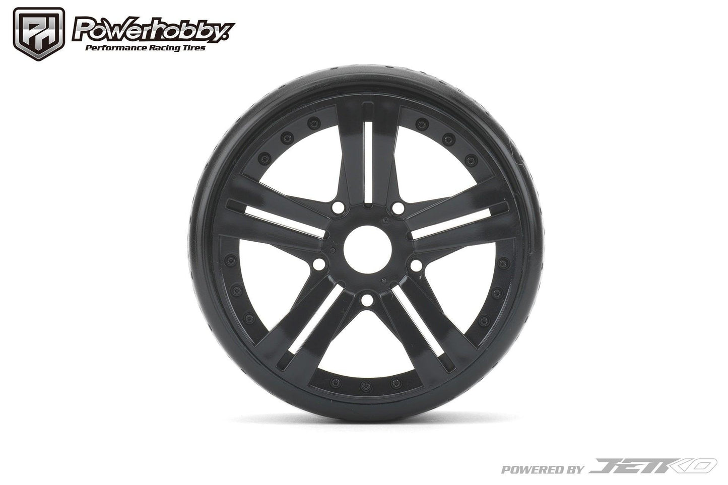 Powerhobby 1/8 GT Hot Dot Belted Mounted Tires 17mm Medium Soft Compound