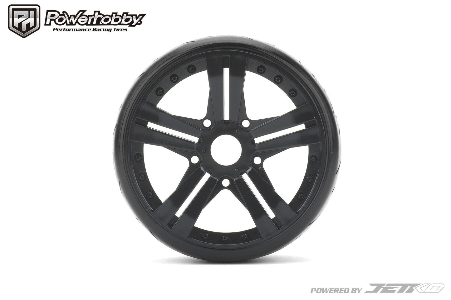 Powerhobby 1/8 GT Vertex Belted Mounted Tires 17mm Super Soft Compound Claw Wheels