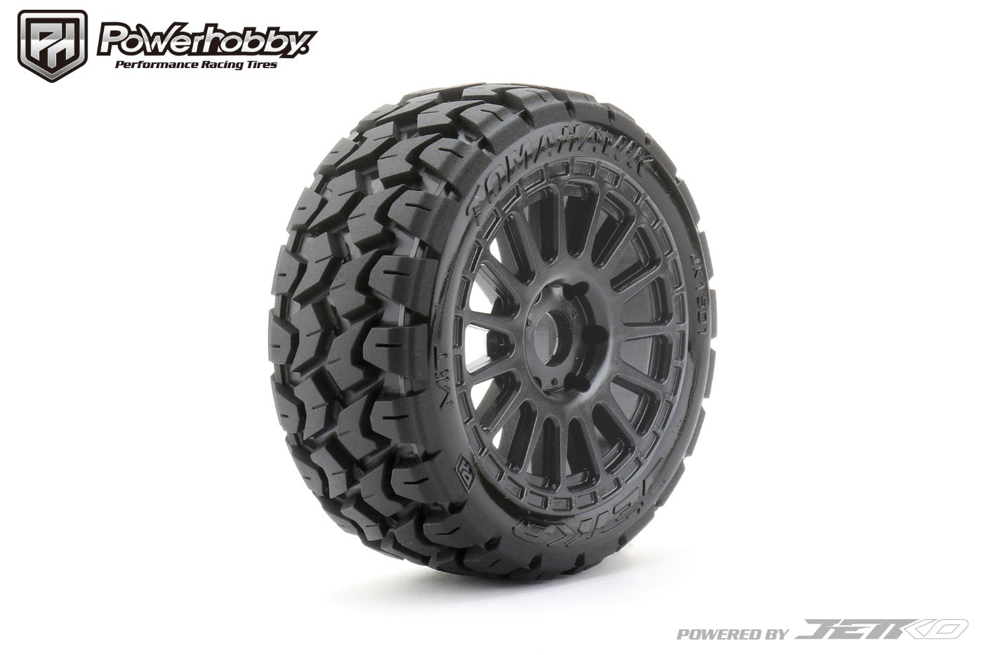 Powerhobby 1/8 Buggy Tomahawk Tires Mounted 17MM Radial Wheels (4) - PowerHobby