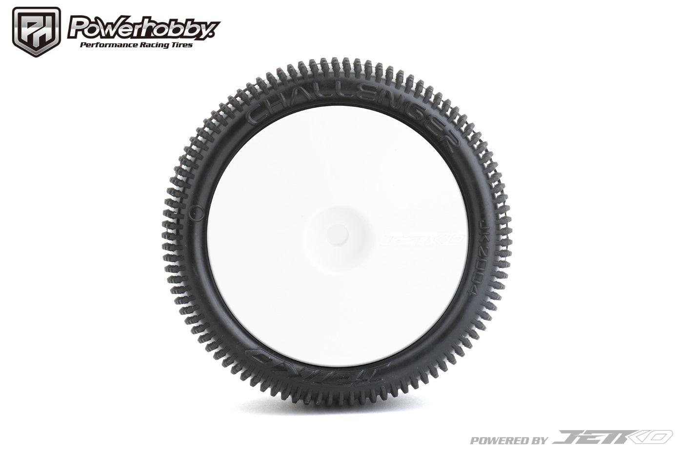 Powerhobby Challenger 1/10 2WD / 4WD Buggy Rear Carpet Mounted Tires Super Soft White - PowerHobby