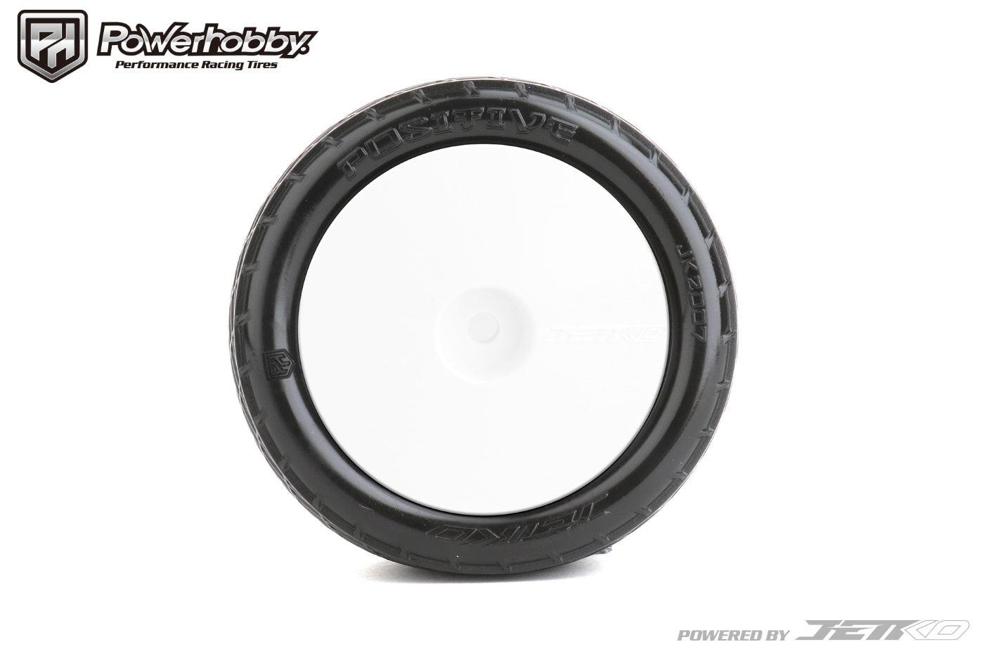 Powerhobby Positive Mounted Tires Rear 1/10 Buggy (2) White Medium Soft - PowerHobby