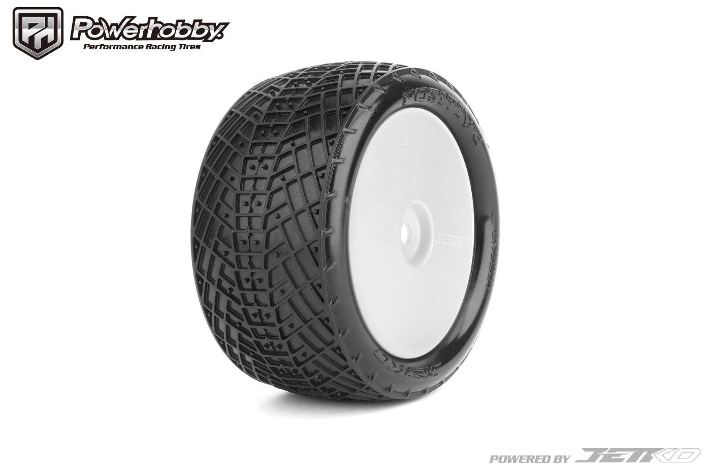 Powerhobby Positive Mounted Tires Rear 1/10 Buggy (2) White Medium Soft - PowerHobby