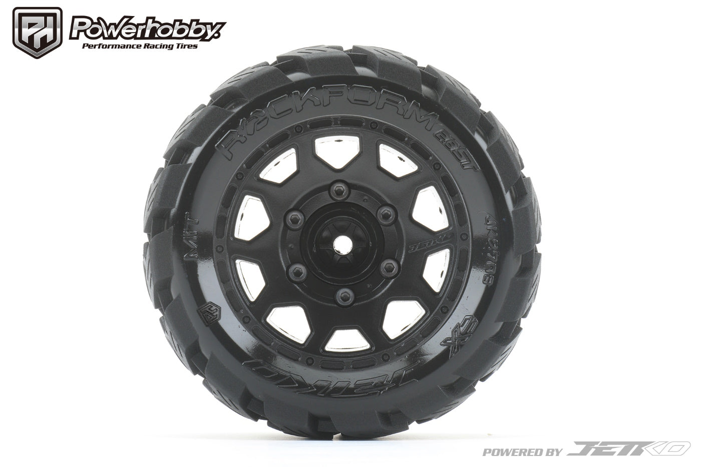 Powerhobby 1/10 2.8 ST RockForm Belted Tires (2) with Removable Hex Wheels - PowerHobby