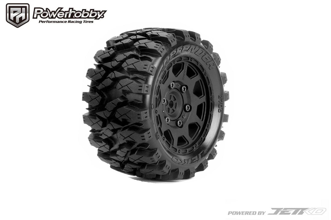 Powerhobby 1/10 2.8" ST Defender Belted Tires (2) w/ Removable Hex Wheels.