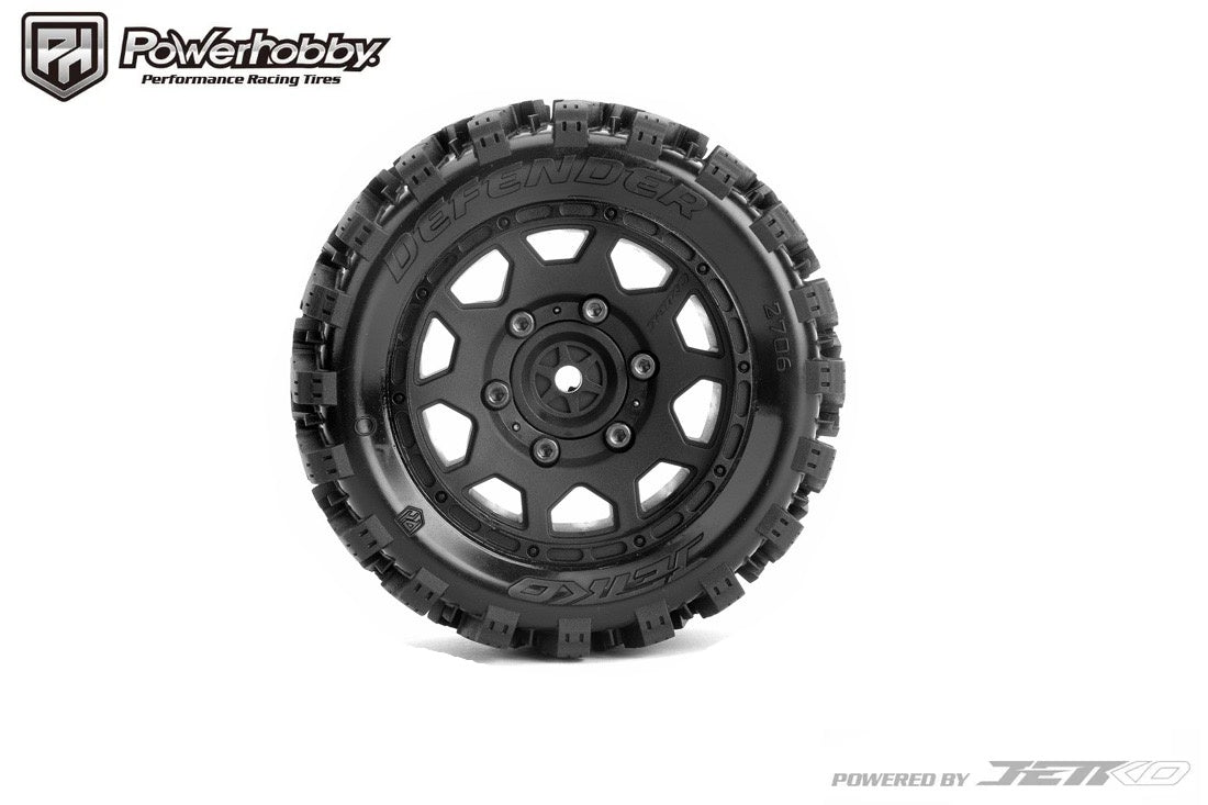 Powerhobby 1/10 2.8" ST Defender Belted Tires (2) w/ Removable Hex Wheels.