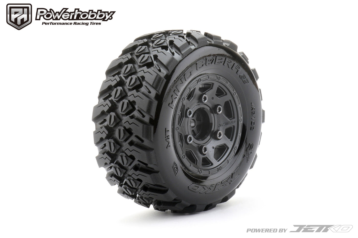Powerhobby King Cobra 1/10 SC Belted Tires (2) with Removable Hex Wheels - PowerHobby