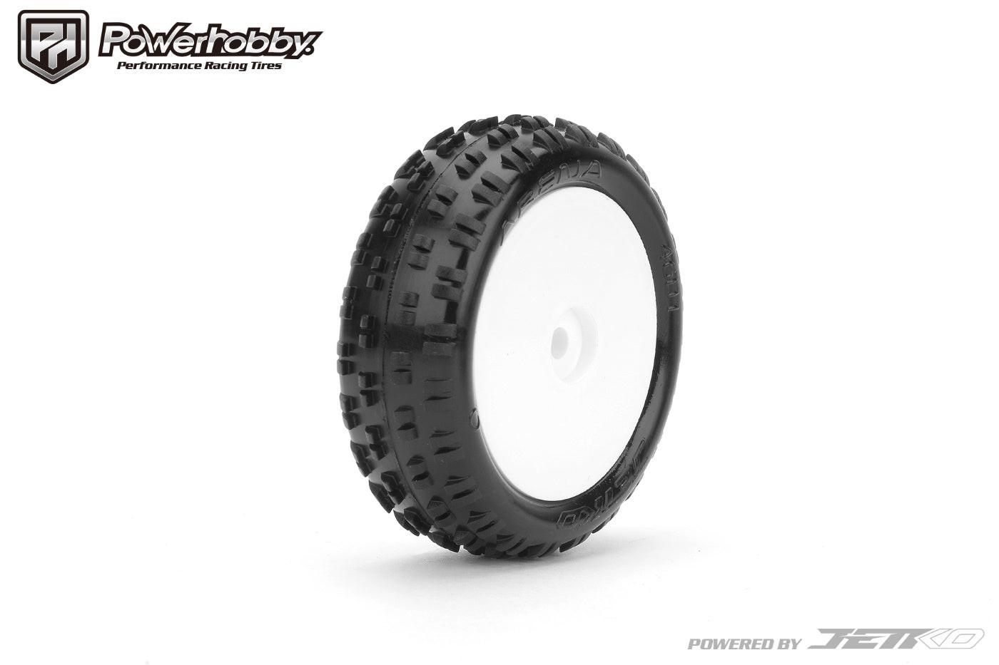 Powerhobby Arena Front Carpet Mini-B Tires Mounted 8mm White Soft - PowerHobby